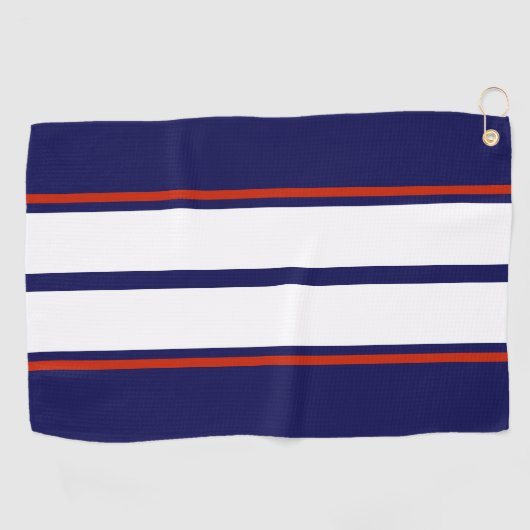 Kassy Red, White en Blue Racing Stripes Golfhanddoek (Horizontaal)