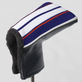 Kassy Red, White en Blue Racing Stripes Golfheadcover (3/4 voorkant)