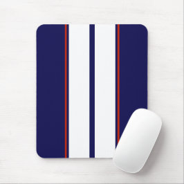Kassy Red, White en Blue Racing Stripes Muismat