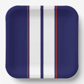 Kassy Red, White en Blue Racing Stripes Papieren Bordje (Voorkant)