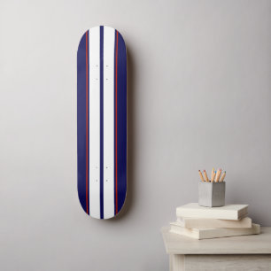 Kassy Red, White en Blue Racing Stripes Persoonlijk Skateboard