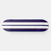 Kassy Red, White en Blue Racing Stripes Persoonlijk Skateboard (Horizontaal)
