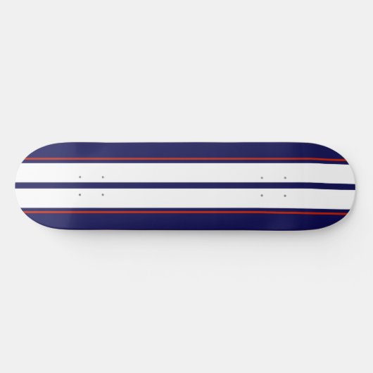 Kassy Red, White en Blue Racing Stripes Persoonlijk Skateboard (Horizontaal)