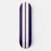 Kassy Red, White en Blue Racing Stripes Persoonlijk Skateboard (Voorkant)
