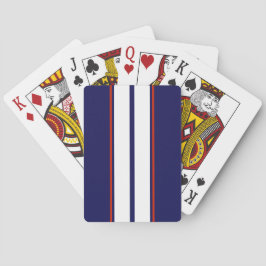 Kassy Red, White en Blue Racing Stripes Pokerkaarten