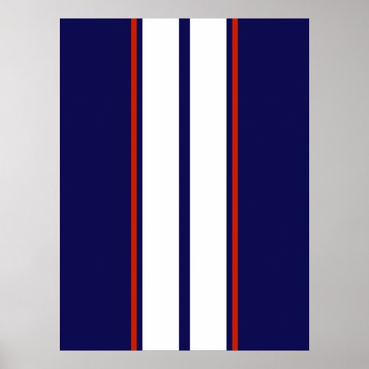 Kassy Red, White en Blue Racing Stripes Poster (Voorkant)
