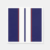 Kassy Red, White en Blue Racing Stripes Servet (Voorkant)