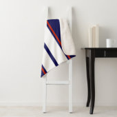 Kassy Red, White en Blue Racing Stripes Sherpa Deken (In situ)