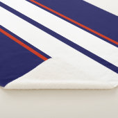 Kassy Red, White en Blue Racing Stripes Sherpa Deken (3/4)