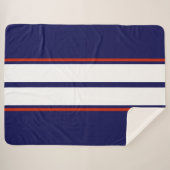 Kassy Red, White en Blue Racing Stripes Sherpa Deken (Voorkant (horizontaal))