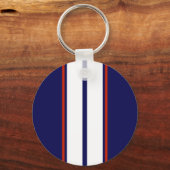 Kassy Red, White en Blue Racing Stripes Sleutelhanger (Achterkant)