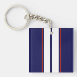 Kassy Red, White en Blue Racing Stripes Sleutelhanger
