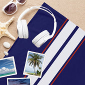 Kassy Red, White en Blue Racing Stripes Strandlaken