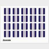 Kassy Red, White en Blue Racing Stripes Vierkante Sticker (Vel)