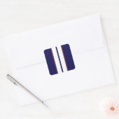 Kassy Red, White en Blue Racing Stripes Vierkante Sticker (Envelop)
