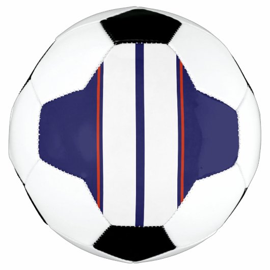 Kassy Red, White en Blue Racing Stripes Voetbal (Voorkant)