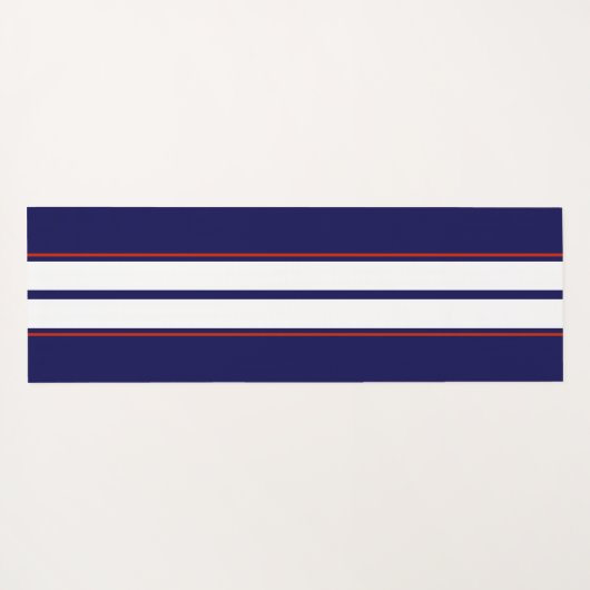 Kassy Red, White en Blue Racing Stripes Yogamat (Achterkant (horizontaal))
