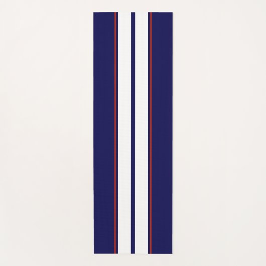 Kassy Red, White en Blue Racing Stripes Yogamat (Voorkant)