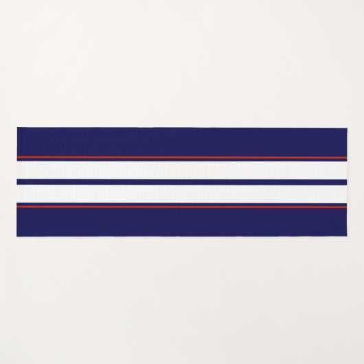 Kassy Red, White en Blue Racing Stripes Yogamat (Voorkant (horizontaal))