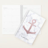 Kassy roos goudglitteranker & witte marmer planner (Display)