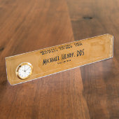 Kassy Rustic Oranje Dentist Desk Naambordje (Zijkant)