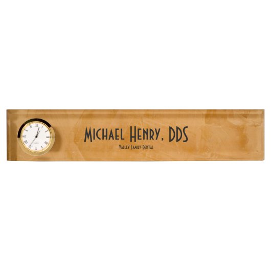 Kassy Rustic Oranje Dentist Desk Naambordje (Voorkant)