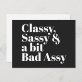 Kassy, Sassy en Bad Assy Funny Quote Briefkaart (Voorkant / Achterkant)