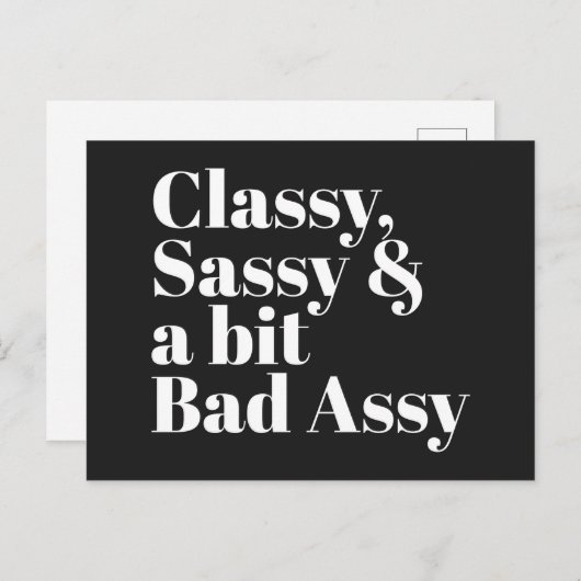 Kassy, Sassy en Bad Assy Funny Quote Briefkaart (Voorkant / Achterkant)