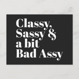 Kassy, Sassy en Bad Assy Funny Quote Briefkaart