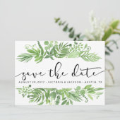 Kassy Waterverf wild beadow groen behalve de datum Save The Date (Staand voorkant)