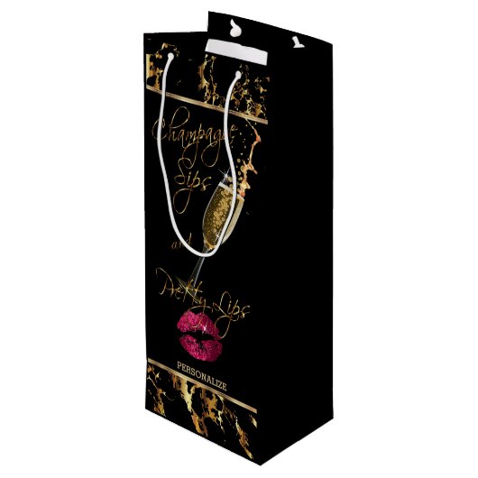Kassychampagne- en  liften wijn cadeautas (Achterkant Gekanteld)