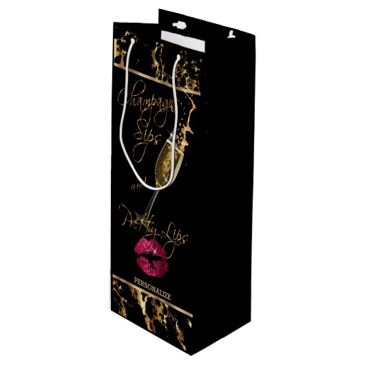 Kassychampagne- en liften wijn cadeautas (Voorkant Gekanteld)
