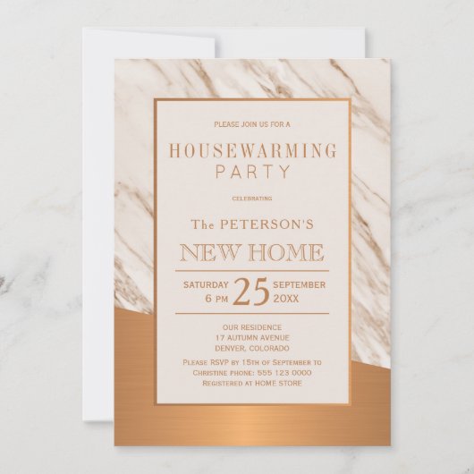 Kassymarmer met elegante koperverwarming kaart (Voorkant)