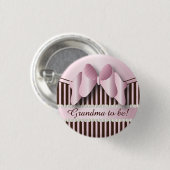 Kassyroze en bruine strepen ronde button 3,2 cm (Voorkant /achterkant)