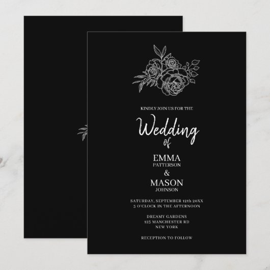 Kassyzwart en witte flora kaart (Voorkant / Achterkant)