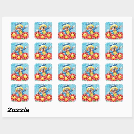 Kast met bloemen vierkante sticker (Vel)