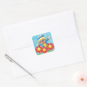 Kast met bloemen vierkante sticker