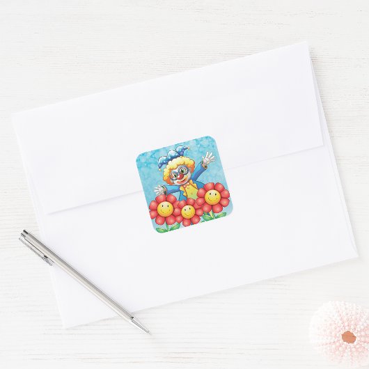 Kast met bloemen vierkante sticker