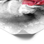 Kast met Roos Poster zwart wit schilderen (Hoek)