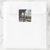 Kast van het klooster, herbouwd in 1442 (foto) vierkante sticker (Tas)