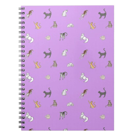 kast van katten in lila placemat notitieboek (Voorkant)