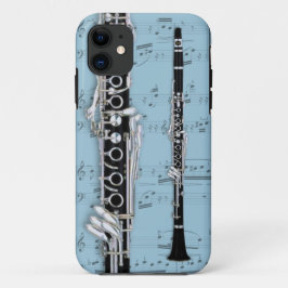 Kast voor Clarinet en vel muziek. Kies kleur iPhone 11 Hoesje