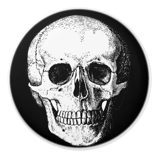 Kast voor schedel/meubelen keramische knop (Voorkant)