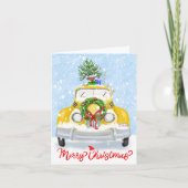 kasta New York Yellow Xmas 1950 Feestdagen Kaart (Voorkant)