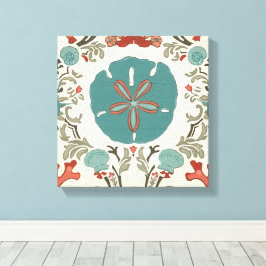 Kastal Damask I Canvas Afdruk (Insitu (Houten vloer))