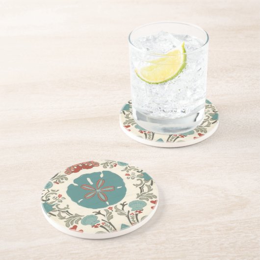 Kastal Damask I Zandsteen Onderzetter (Zijkant)