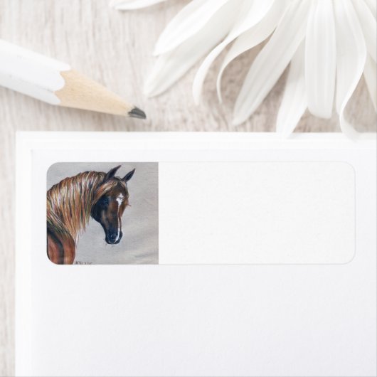 Kastanje Arabisch Paard retour adreslabels Etiket (Insitu)