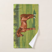 Kastanje Arabisch paard uit Egypte in het voorjaar Bad Handdoek (Handdoek)