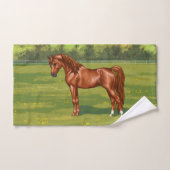 Kastanje Arabisch paard uit Egypte in het voorjaar Bad Handdoek (Handdoek)