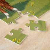 Kastanje Arabisch paard uit Egypte in het voorjaar Legpuzzel (Zijkant)